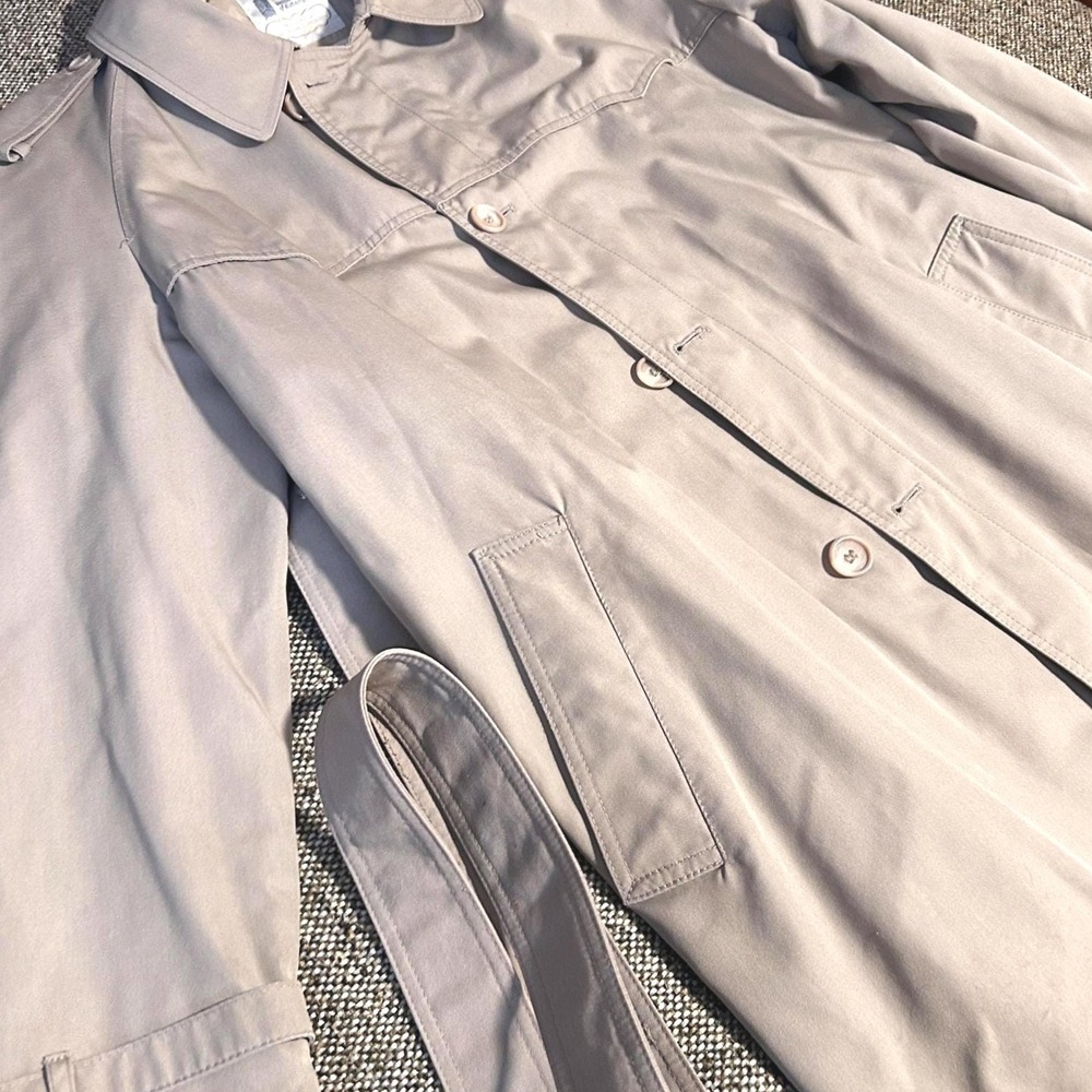Men's Vintage London Fog Trench/Rain Coat Tan With Belt 46R - Picture 1 of 5